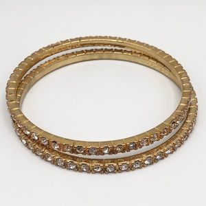 2 Vintage Graziano CN Rhinestone Bangle Bracelets